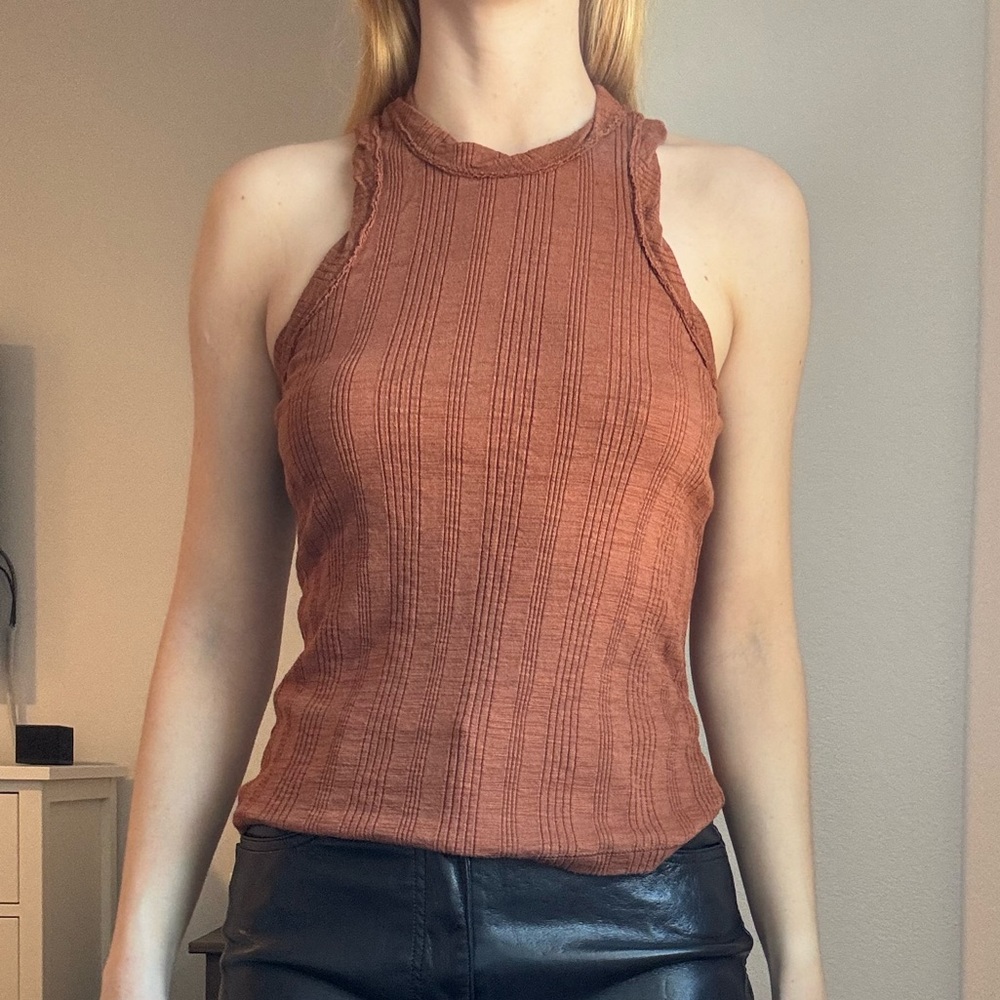 Pilcro Rust Sleeveless Top